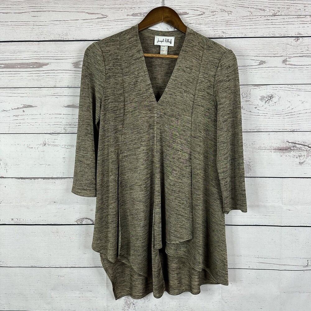 Joseph Ribkoff Shirt Top Womens 6 Brown‎ Slinky Tunic Stretch Career Capsule
